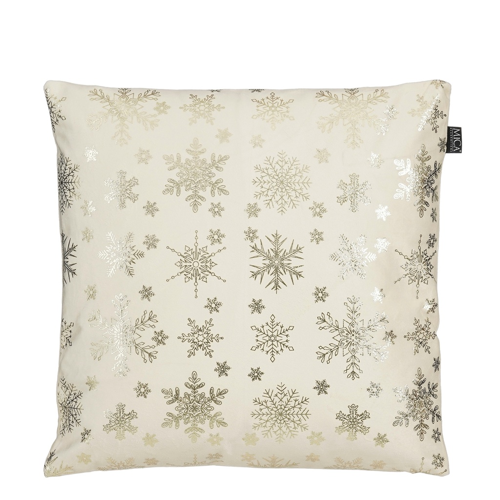 Coussin flocon neige crème  45x45x16cm    