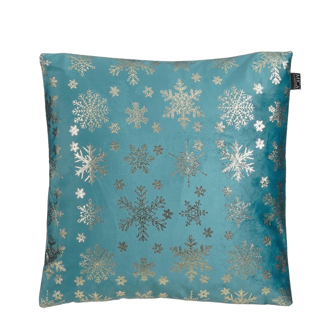 Coussin flocon neige turquoise  45x45x16cm   