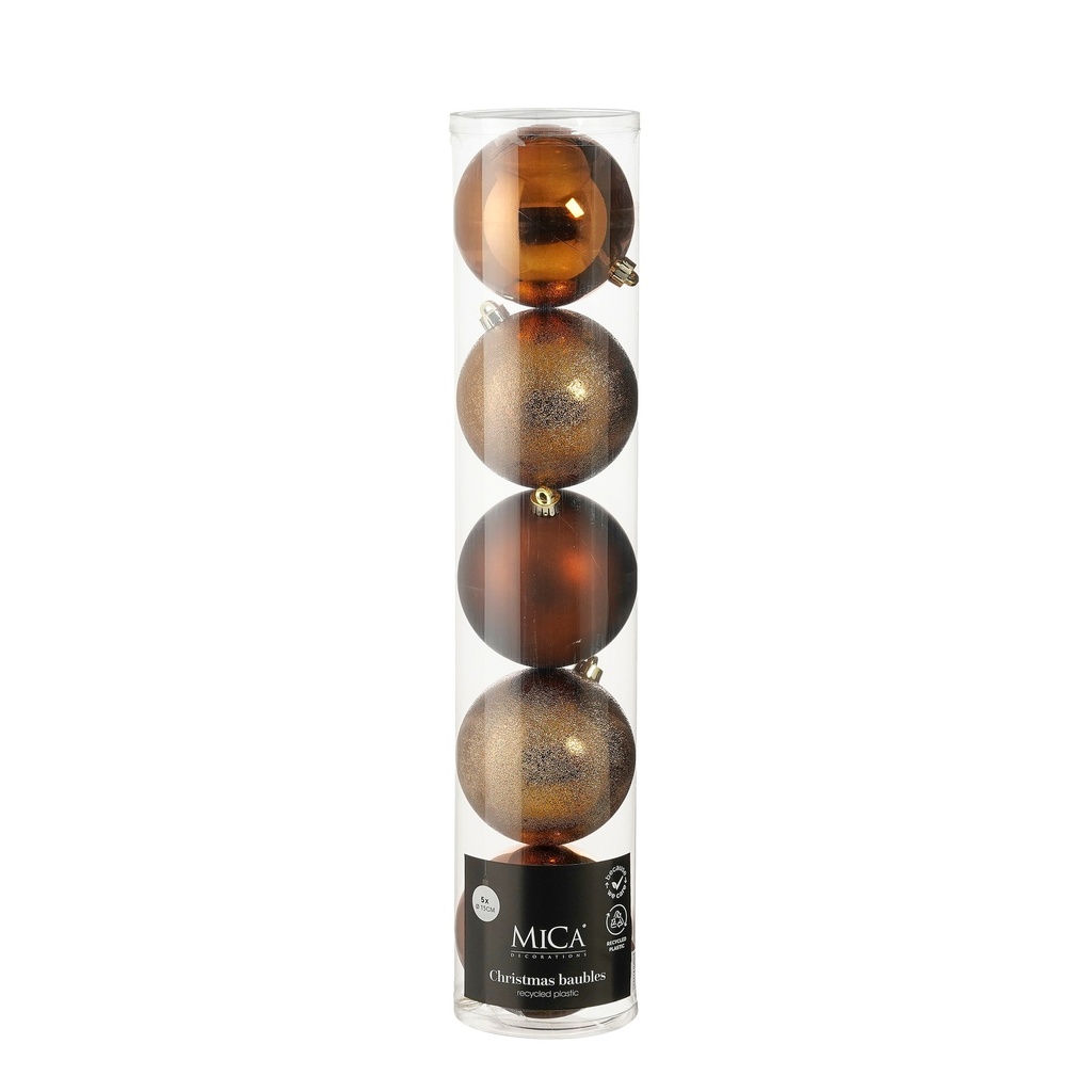 Boule incassable marron 5 pièces diam:15cm 