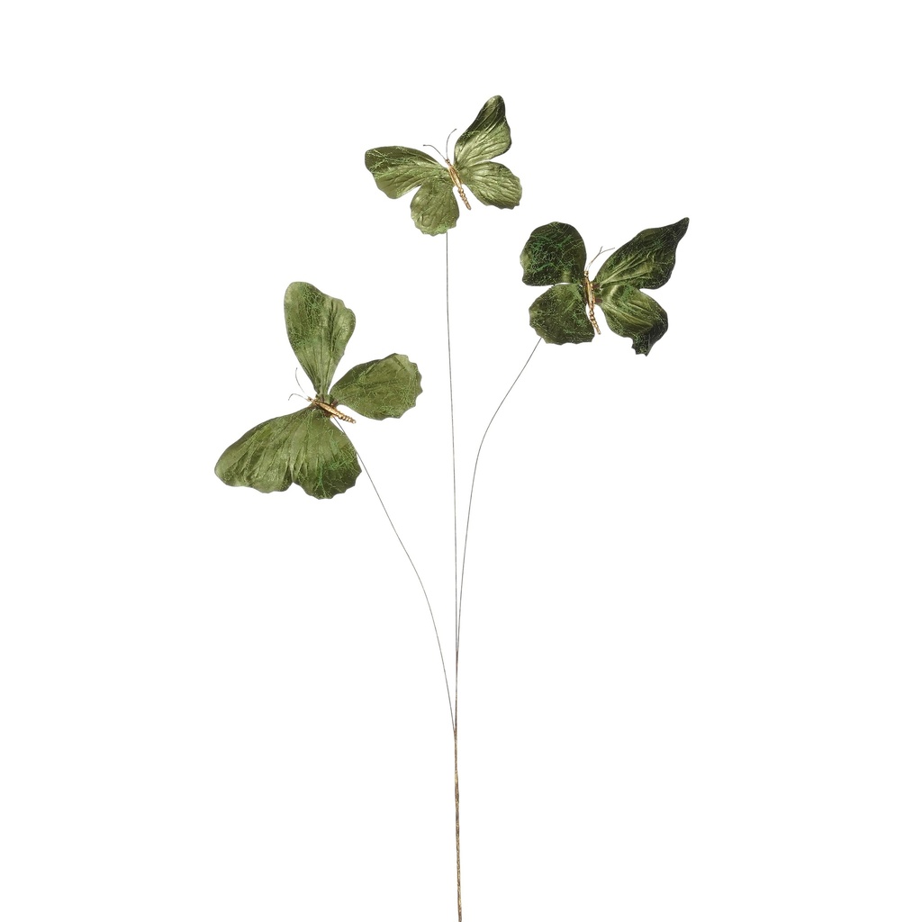 Papillon sur branche vert 73cm de long