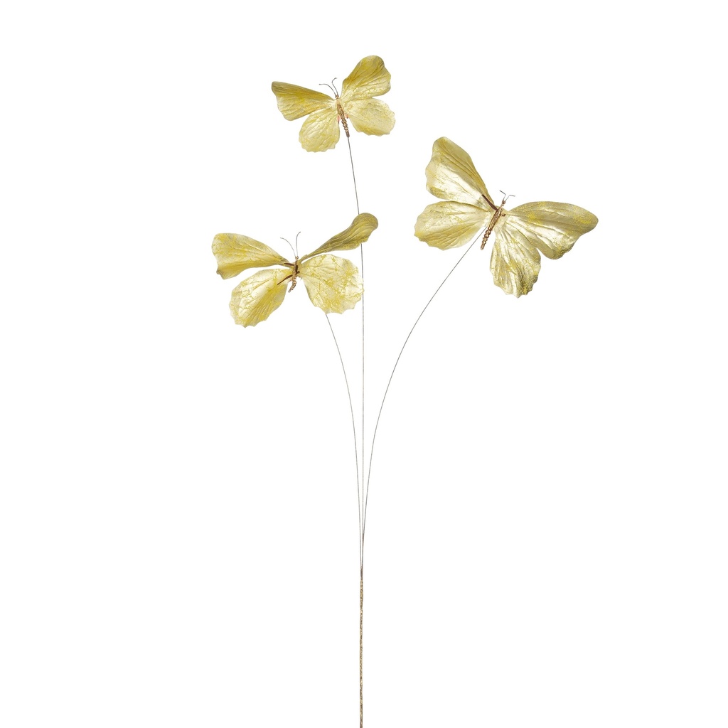 Papillon sur branche or 73cm de long  