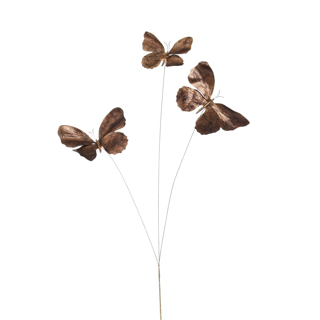 Papillon sur branche bronze 73cm de long   
