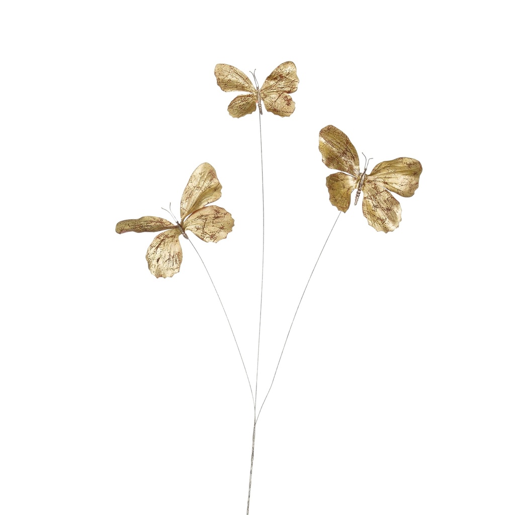 Papillon sur branche or 73cm de long    