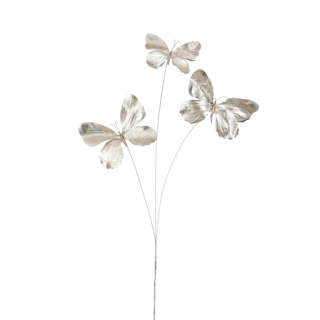 Papillon sur branche champagne 73cm de long     