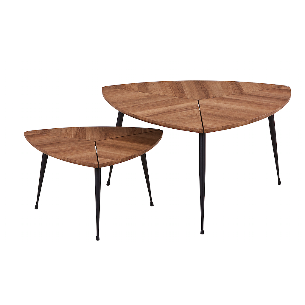 Table basse L L48,5xP48,5xH30cm plateau bois foncé