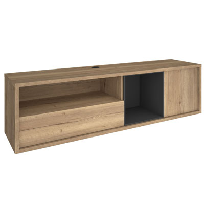 Meuble TV petit cadre chene/ombre L177xP46xH48