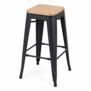 Tabouret de comptoir 66cm Noir