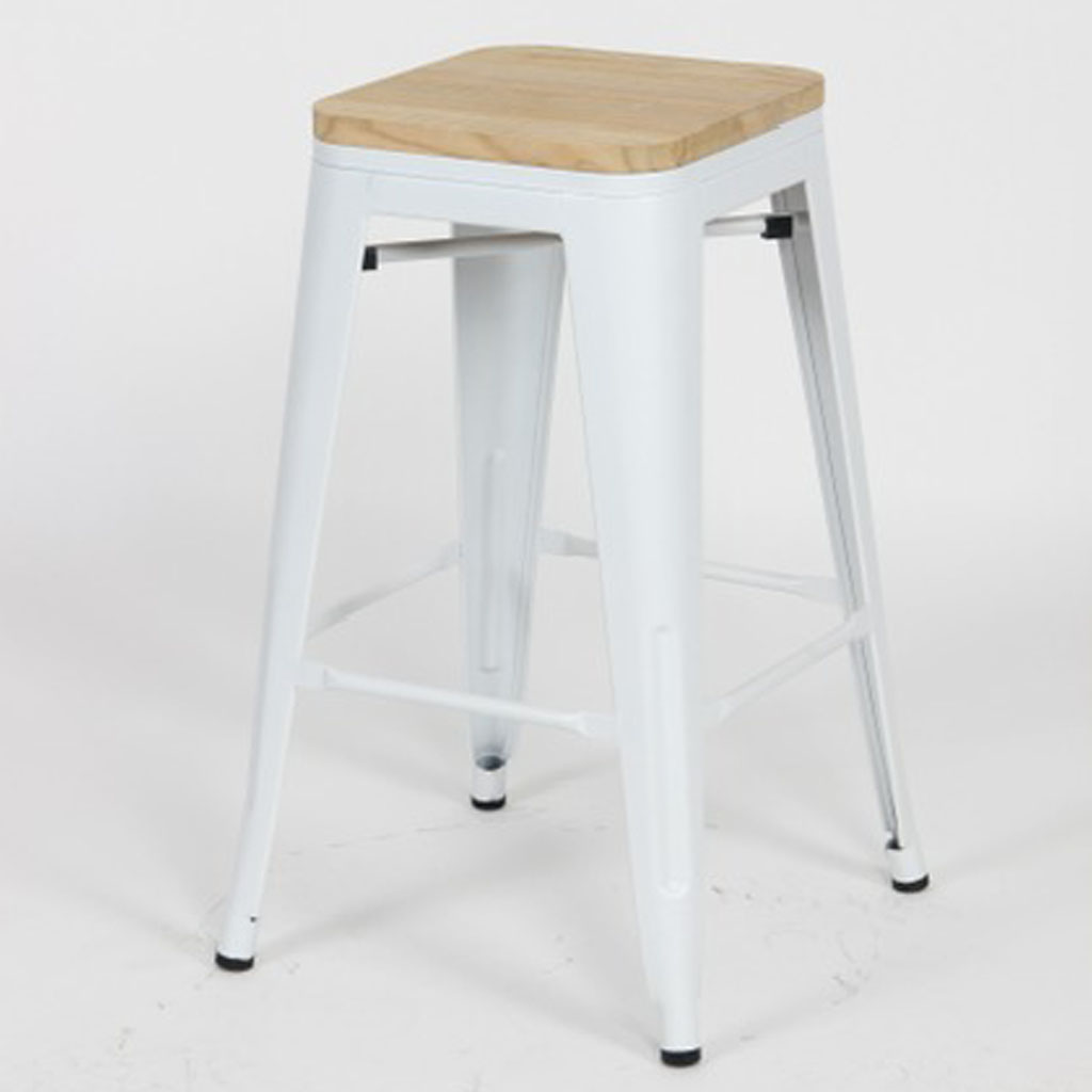 Tabouret de comptoir 66cm Blanc