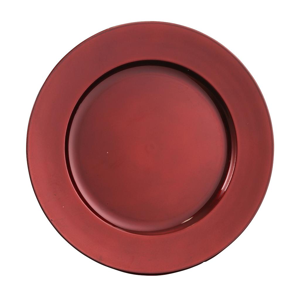 MILA décoration assiette rouge diam: 33cm