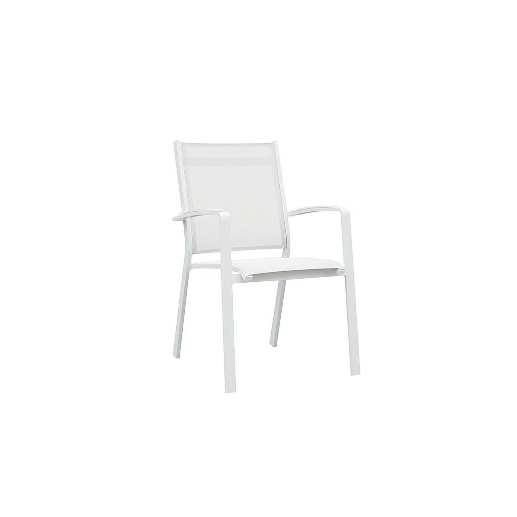 COSMO Fauteuil aluminium Blanc tissu Blanc