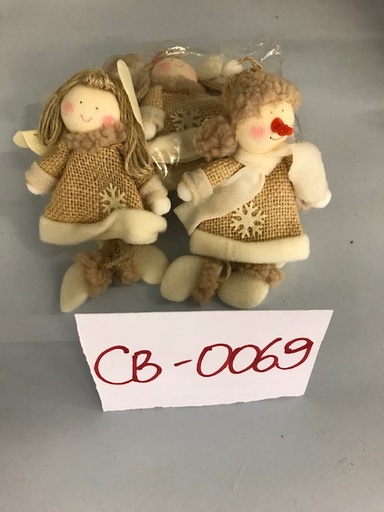 [CB-0069] Suspension de noel bonhomme naturel 6pcs