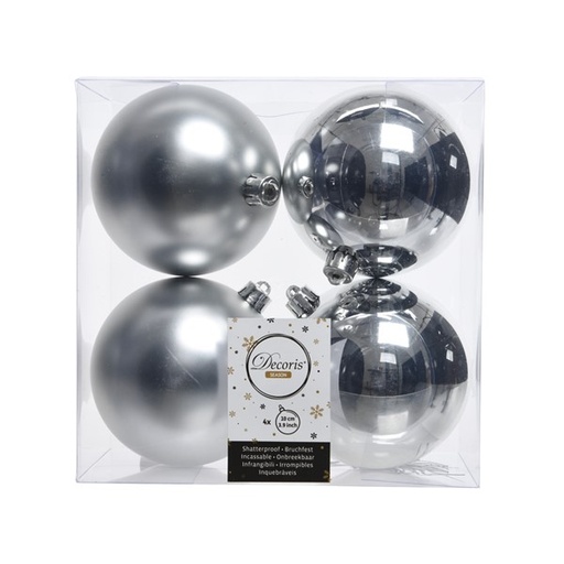 [KAE-022166] Boule de noel dia:10cm 4pcs Argent