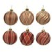 [KAE-030038] Boule verre antique lignes paillettes blanc 6 assortie dia: 8 cm 