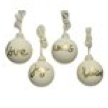 [KAE-060451] Boule verre peinture or texte 4 ass blanc dia: 10 cm 