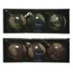 [KAE-062394] Boule verre feuilles ballantine et paillettes 2 col assortie dia: 8 cm