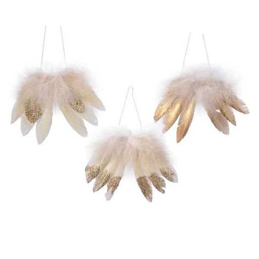 [KAE-728871] Suspension d'ailes ange plum 16*13cm Cream