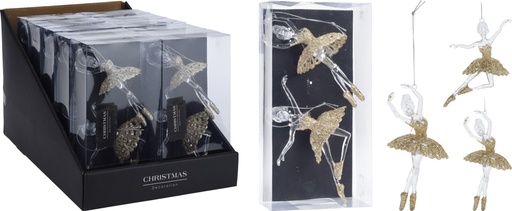 [KOO-CAA222400] Suspension de Noel ballerine 15cm 2pcs