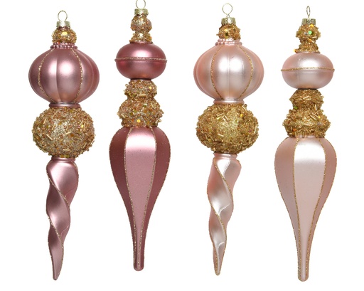 [KAE-020664] Stalactite plastique paillettes 4 assortie dia 22.4*4.2cm
