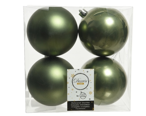 [KAE-022298] Boules de noel mat brillant mix 4pcs dia: 10cm Vert (copie)