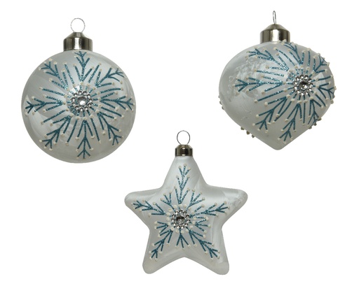 [KAE-061029] Boule de noel en verre  assortie dia8cm