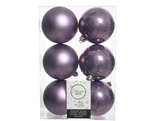 [KAE-022073] Boule de noel dia:8cm 6pcs Mauve