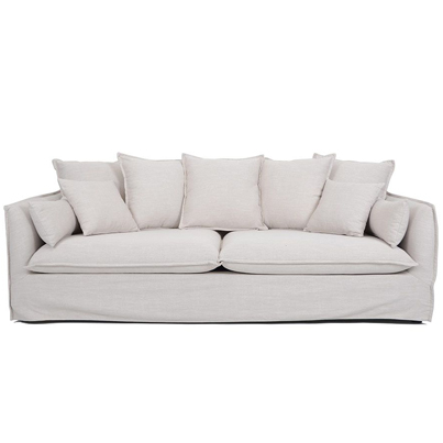 [UT-HOBART-VENICE-SD346-1-NATURAL] Sofa 3 places 100% déhoussable Natural HOBART H84xL212xP104cm