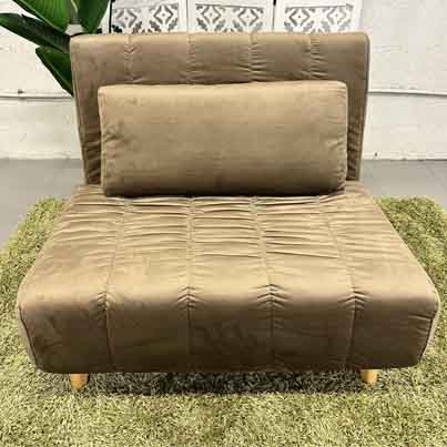 [AD-LAH279N17P100-CR02] Fauteuil convertible CR02 Café H82xL100xP90 / Couchage H26xL100xP190