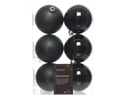 [KAE-022017] Boule de noel dia:8cm 6pcs Noir