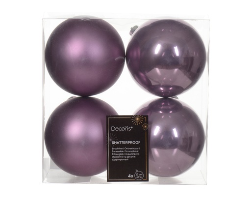 [KAE-022085] Boule de noel dia:10cm 4pcs Cristal Lilas
