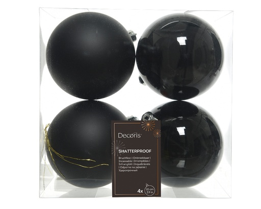 [KAE-022222] Boule de noel dia:10cm 4pcs Noir