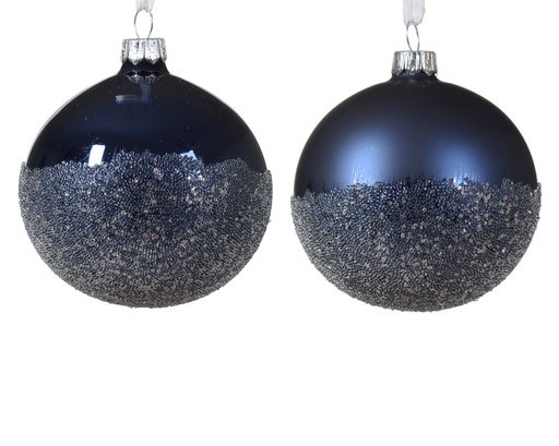 [KAE-151789] Boule de noel dia:8cm Bleu Nuit