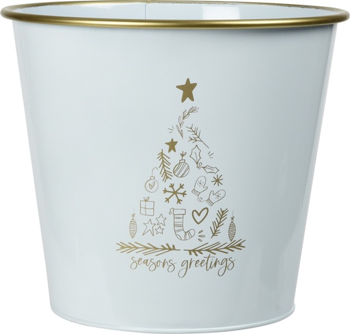 [KOO-FZ1900140] Seau dorée 28,5*30cm Blanc