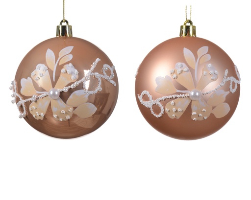 [KAE-025981] Boule de noel dia:8cm Rosé pétillant