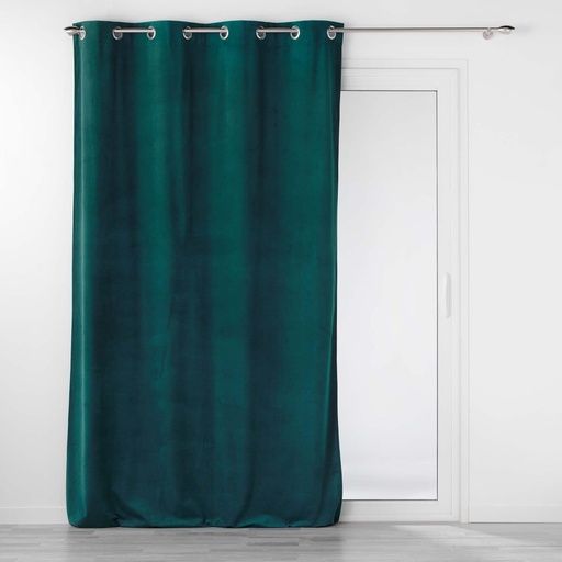 [L3C-1611305] Rideau à oeillets 140x260cm velours relief VELOURIANE Emeraude
