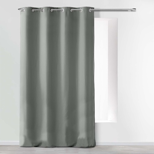 [L3C-1607234] Rideau à oeillets 140x260cm microfibre uni ABSOLU Gris