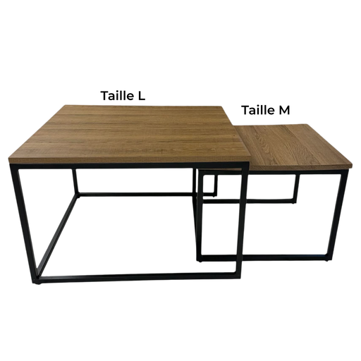 [MAT-CT575-8387B] Table basse M H40xL50xP50cm Bois foncé