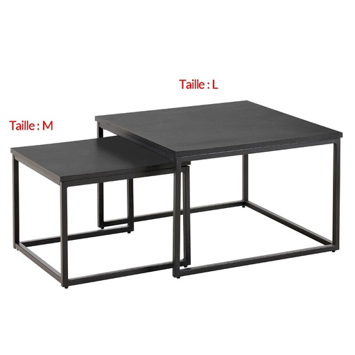 [MAT-CT575-BK01B] Table basse M H40xL50xP50cm Noir