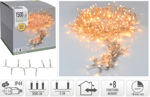 [KOO-AX8560460] Guirlande lumineux micro cluster 1200led 24m Blanc Chaud (copie)