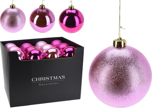 [KOO-CAR102570] Boule de noel dia:12cm Fuchsia