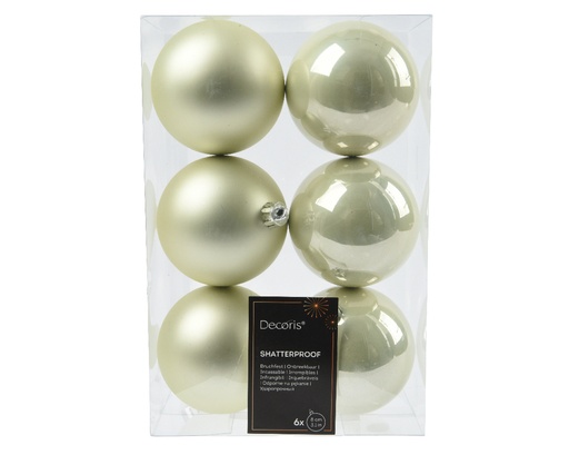 [KAE-022611] Boule de noel dia: 8cm 6pcs Menthe Blanc