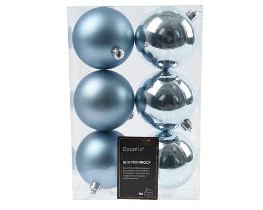 [KAE-022612] Boule de noel dia: 8cm 6pcs Bleu Glace