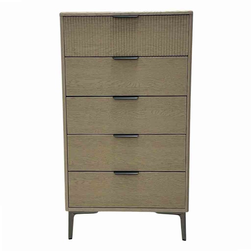 [AD-3XK07-DG03D1-60] Commode 5 tiroirs  H109xL60xP40cm Effet Bois