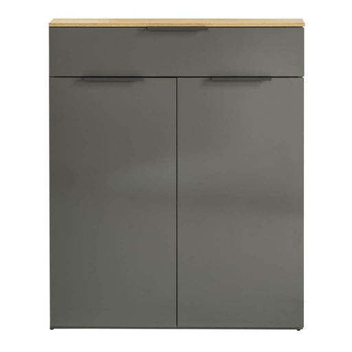 [COM-BS0794K84104] Buffet GALAVERNA 2 portes laqué gris  H100,5xL82,5xP35cm