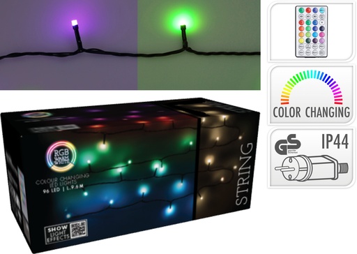 [KOO-AGB000020] Guirlande lumineuse 96 led multicolor 9,6m