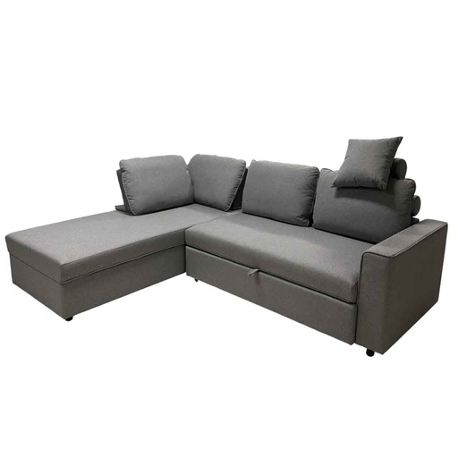 [UT-ALEX-BARREL-83] Sofa d'angle réversible ALEX H43xL224xP143cm / couchage H90xL243xP190cm Lite Grey