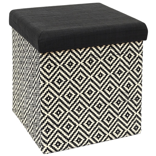 [CMP-HD7519] Coffre pouf pliable tresse noir