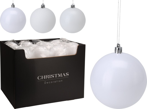 [KOO-CAR102540] Boule de noel dia:12cm Blanc Irise