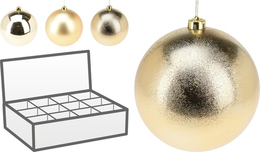 [KOO-CAR103500] Boule de noel dia:18cm Dore