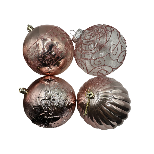 [LT-191] Boule de noel Rose 10cm 24pcs 
