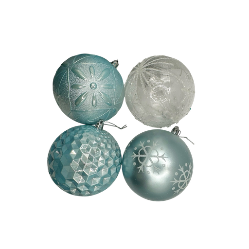 [LT-192] Boule de noel Bleu givré 10cm 24pcs 